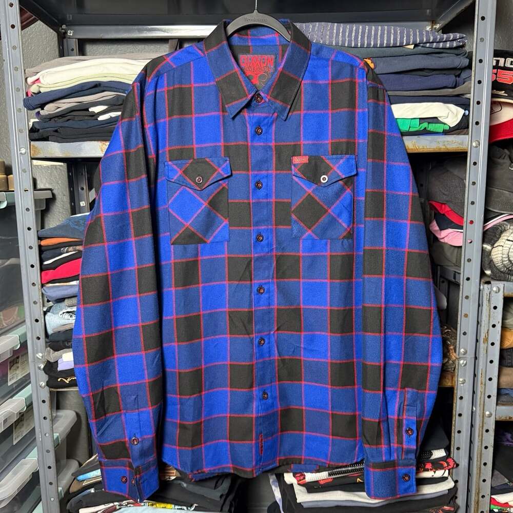 Dixxon Voorhees Friday The 13th Flannel Shirt Blue Black Red Plaid Size XLT